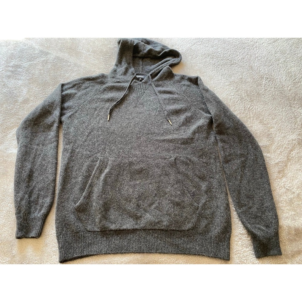 Quince Mongolian Cashmere Hoodie XL Pullover Sweater Gray Luxury s64 of